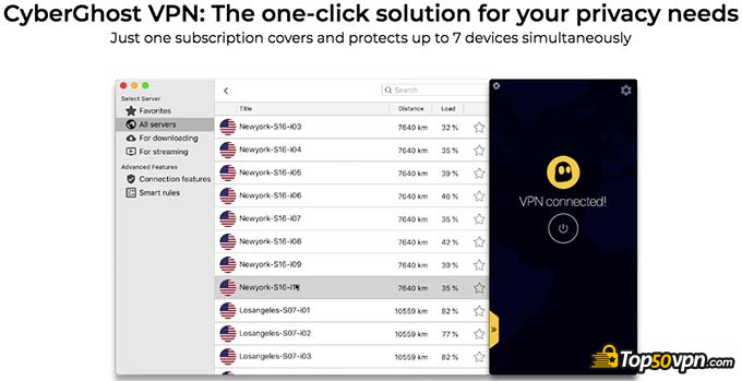CyberGhost VS NordVPN: facilidade de uso do CyberGhost.