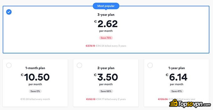 Como criar uma VPN: preço NordVPN.